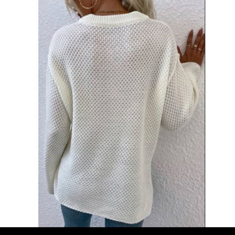 Women's Plush Pullover Sweater - Picture 4 of 6